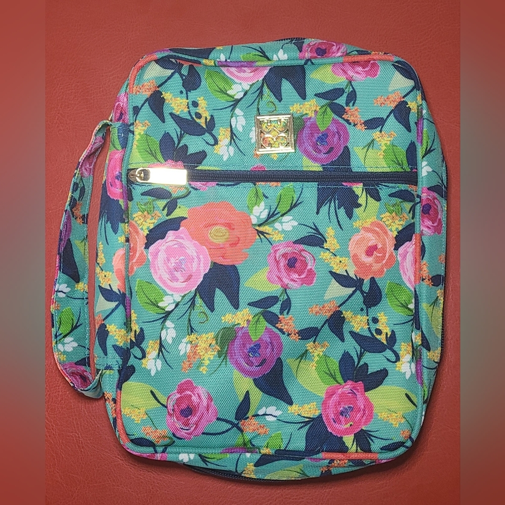 Mary Square | Book Cover Case, Full-Zip, Canvas (Floral), Standard